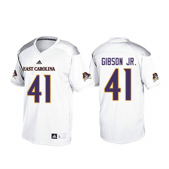 Men #41 Hasan Gibson Jr. ECU Pirates College Football Jerseys Sale-White - Click Image to Close